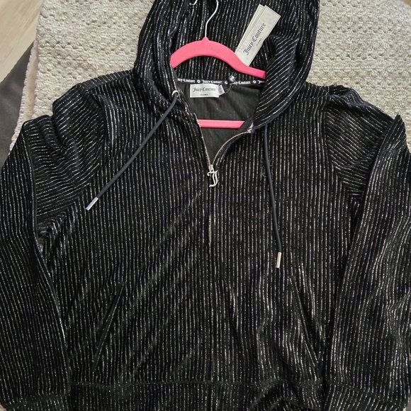 Juicy Couture Black and Silver Velour Jacket - Picture 4 of 7